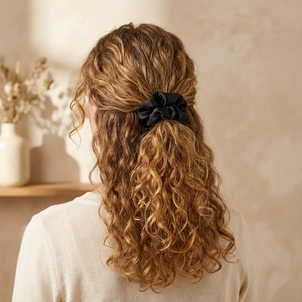 Curly Hug - Chouchou en pure soie de mûrier